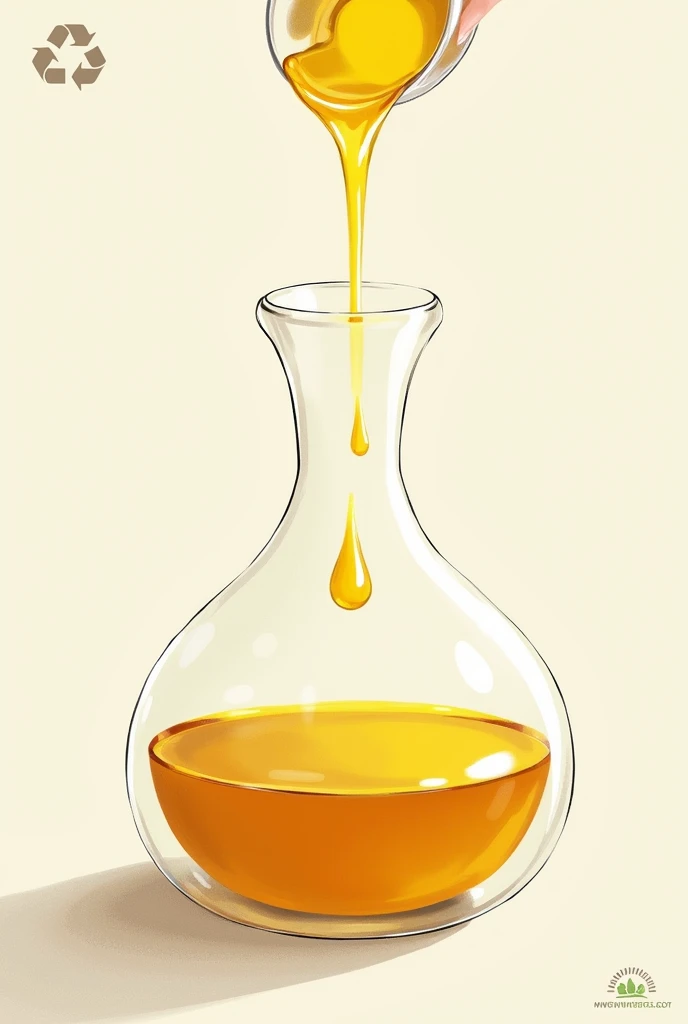 Make a poster about used cooking oil, the picture is very simple 