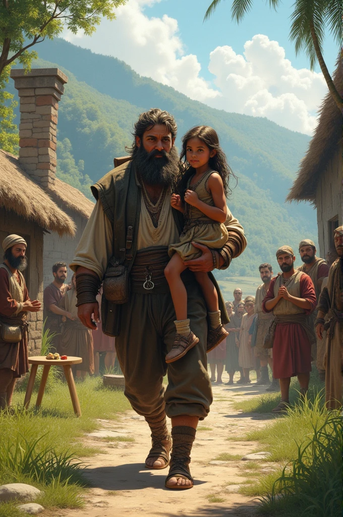 He returns the girl to the village and tells everyone about his findings. 