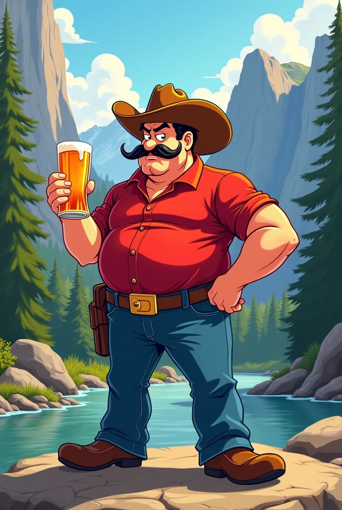 

yosemite sam tunes holding glass of beer
