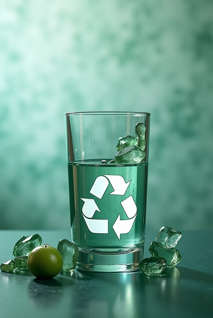 Create a profile picture for the financial sector contact on WhatsApp, composed of 3 people, from the company Massfix, a Brazilian glass recycling company. The image must convey professionalism and seriousness, reflecting the financial and environmental nature of the company.

Elements to Include:

fund: Use a fund that refers to the glass recycling sector, like a shade of green or light blue, with a light texture reminiscent of recycled glass.

logo: Portray a recycling-focused logo with a touch of finance, that conveys friendliness and professionalism Visual Elements: Add subtle icons or graphic elements related to the financial sector, as discrete financial graphics or symbols in the background or corner of the image.

Also include a small Massfix logo to reinforce the company identity..

styled: Maintain a modern, clean style, with a focus on clarity and elegance. The image must be suitable for use on professional platforms and convey a sense of competence and confidence..

colors: Use uma paleta de cores que combine com o branding da Massfix, predominantly green and blue, with neutral touches to create a balanced and professional look.

Do not include people in the image Write "Financial"
