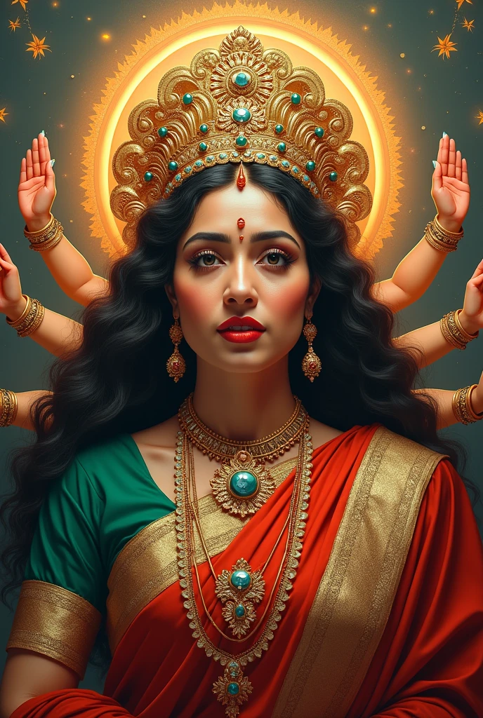 Bangladesh prime minister shekh hasina with durga face