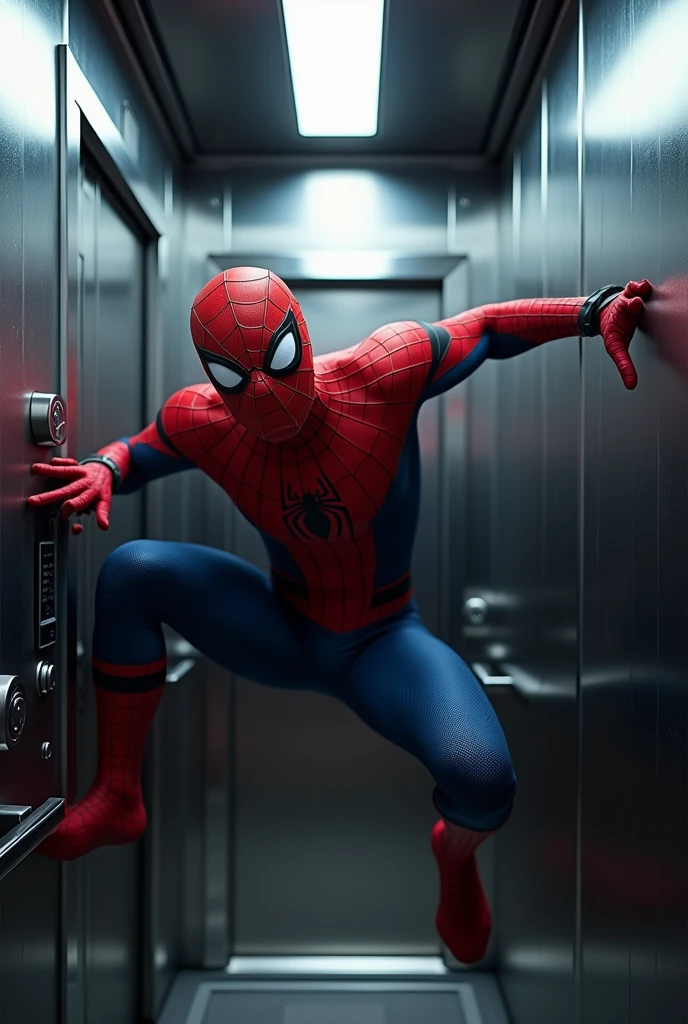 Create Spider-Man in an elevator