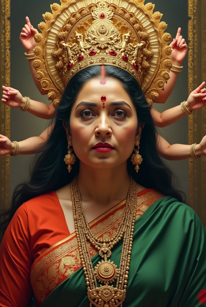 Bangladesh prime minister sheikh hasina with durga face