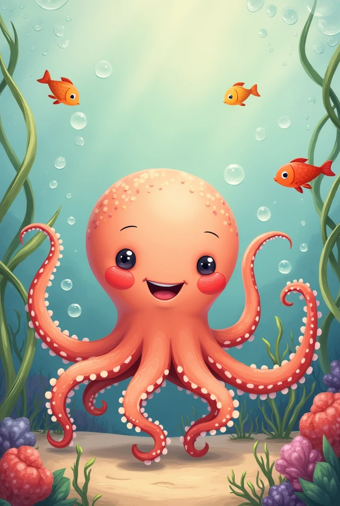 Cute illustration of an octopus