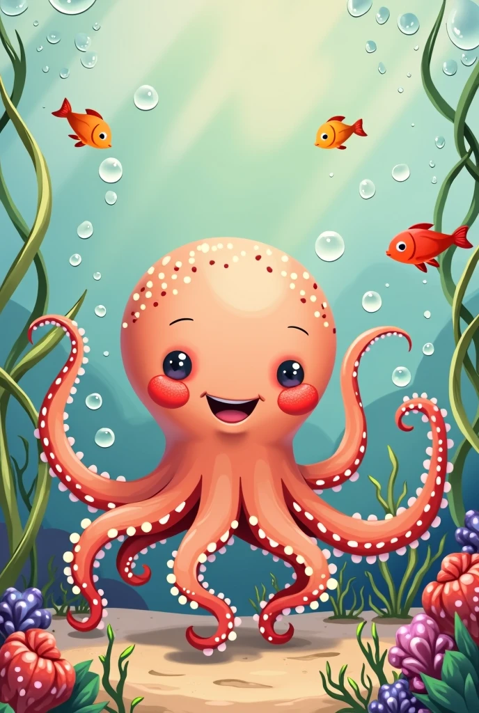 Cute illustration of an octopus
