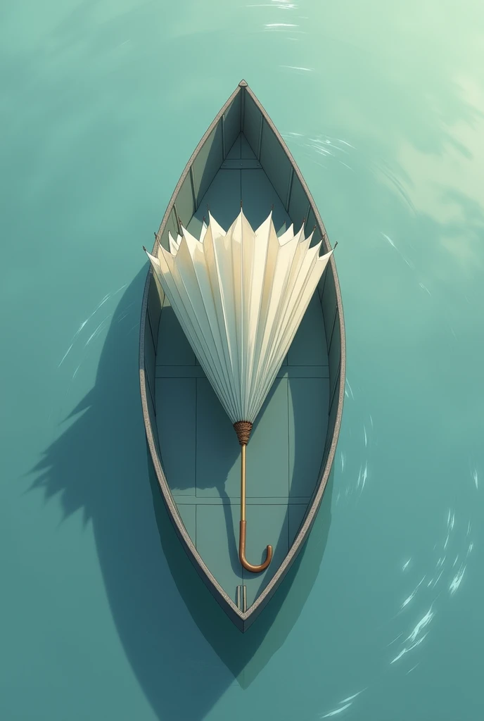 Umbrela upside down in a water kind boat