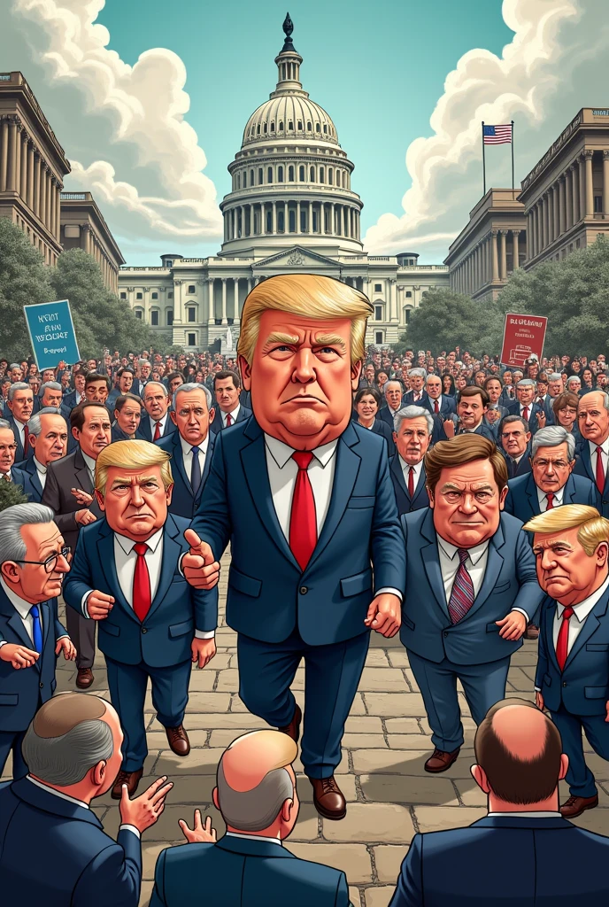Create a political cartoon