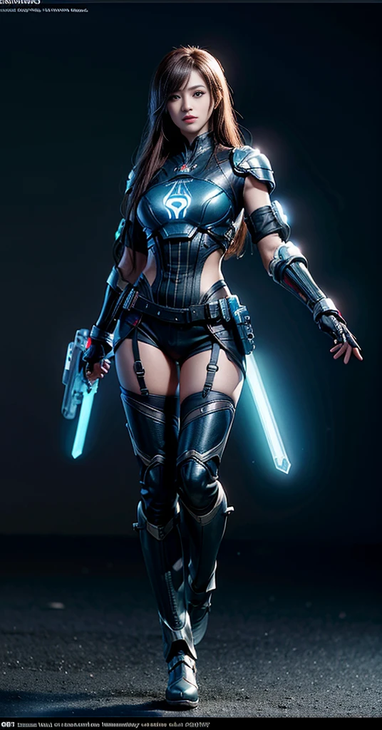 (Cinematography),(Honoka (Dead or Alive 5)),(heavenly beauty), (masterpiece, best quality), (Wearing Futuristic Transparent Reinforced Machine Parts),1 girl Sexy witcher cyberpunk, robotic armor,64K, CG game artstyle, realistic, raw photo, areola shape clear, photorealistic, high resolution, soft lights, solo,beautiful eyes, witch robe, witch clothing, beautiful skin, attractive, ultra high resolution, ultra realistic, off-sheller, night view, burning city, post apocalyptic world, cinematic lighting, black colored gradient brown hair, long Straight hair brun bang, blue ribbons, weapon in hands, alien spaceship, futuristic fantasy, legs open, view from below, bottom view, battle pose,Very dramatic and cinematic lighting, (High dynamic range), Ray tracing, NVIDIA RTX, Super Resolution, Unreal engine5, Subsurface scattering, PBR Texturing, Post-processing, Anisotropy Filtering, depth of fields, Maximum clarity and sharpness , Multilayer textures, Albedo and specular maps, Surface Shading, Precise simulated light material interactions, Perfect proportions, Octane Rendering, Two-tone lighting, Wide aperture, Low ISO, White Balance, thirds rule, 74K RAW,full-body,(show futuristic boots )