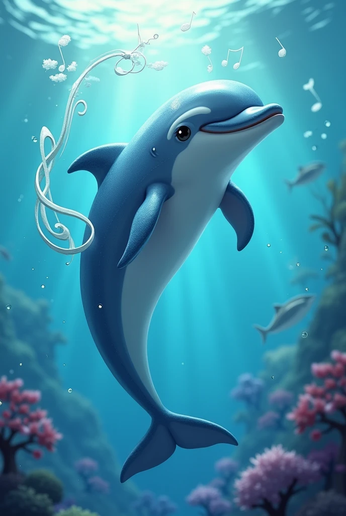 Imagine a happy and energetic dolphin, called "Symphonic". He has a sleek body, with shades of blue and silver that shine like the notes of a melody in the sea. Symphonic usa um pequeno chapéu de maestro, highlighting his role as leader of the musical instrument class.
I don't back, he carries a musical tape that seems to float with the movement of the waves, and their fins are decorated with small musical symbols, like treble clefs and notes. When he jumps out of the water, Symphonic emite sons suaves, similar to the sound of flutes and violins, inspiring students to create harmonies together.
Symphonic é curioso e inteligente, always excited to teach new rhythms, melodies and the importance of teamwork, like a real orchestra in the ocean!
