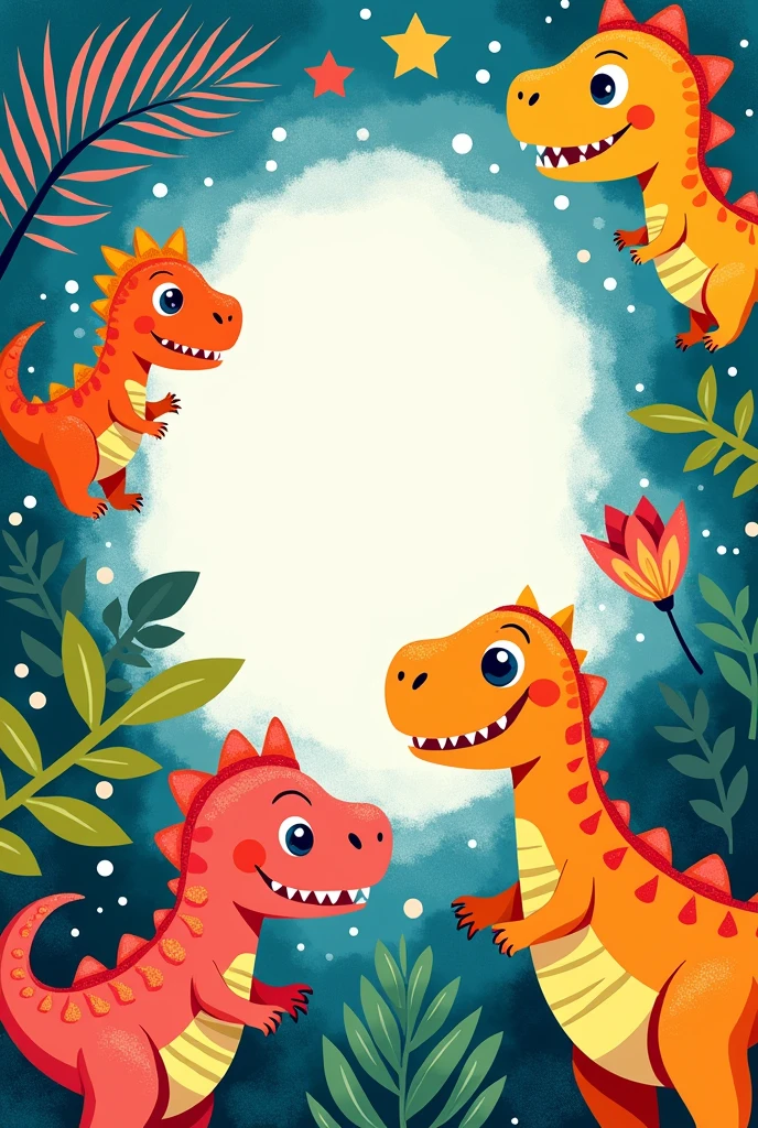 Notebook cover for children with dinosaur motifs