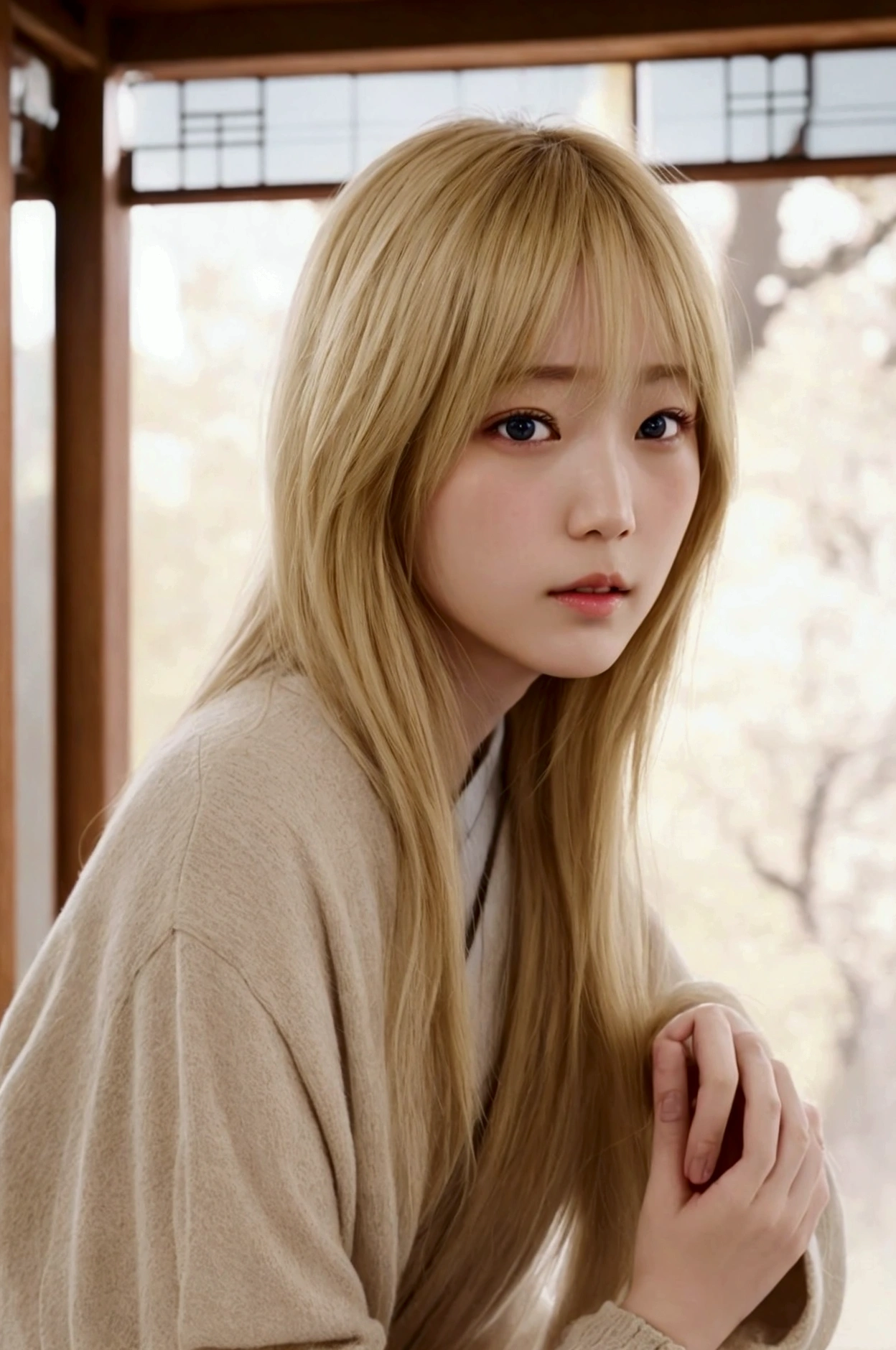 whole body、Japanese women、profile、Highest quality、Cinematic lighting、outside、Blonde、2、cool、