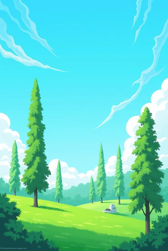 land, gram, TREES, clear sky and clouds.