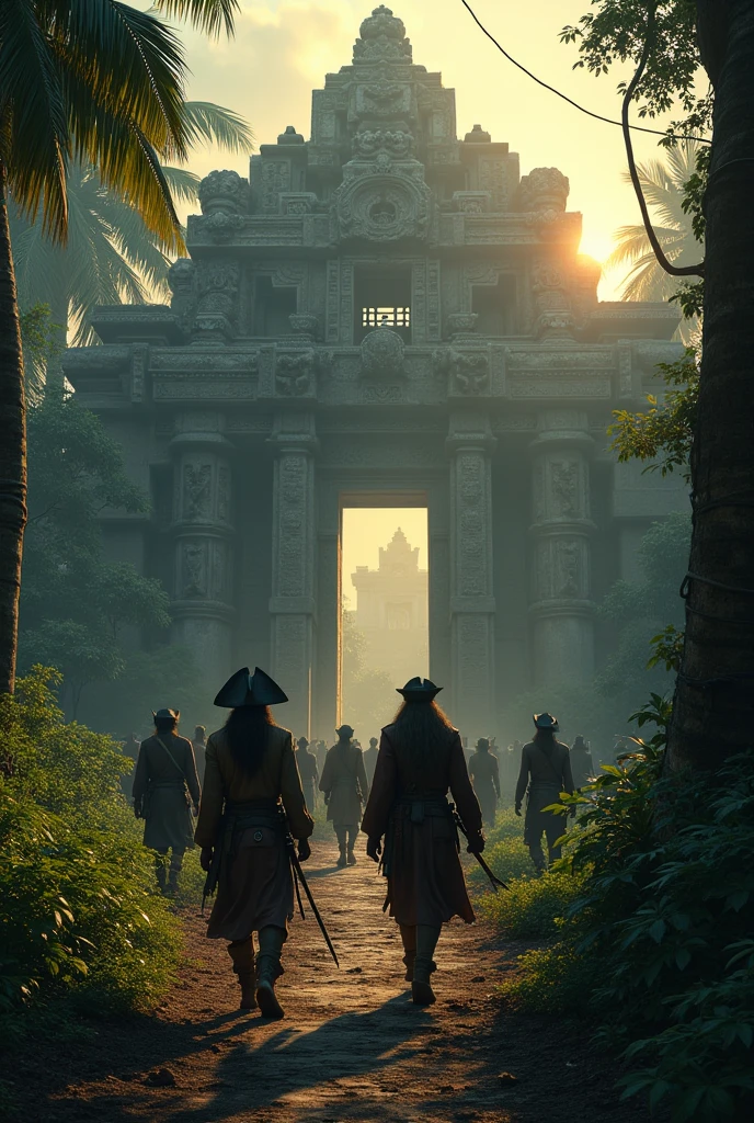 Pirates finding sacred site at dusk