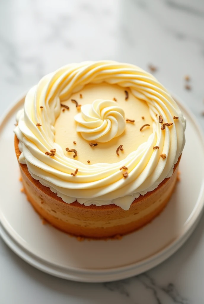 drawing vanilla cake from above