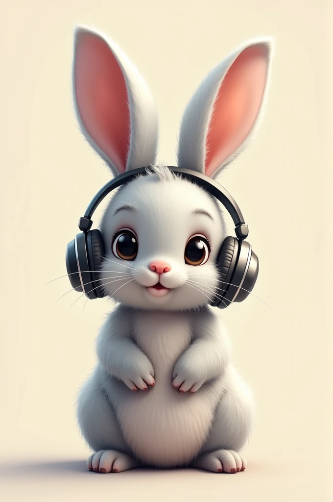 a bunny with headphones