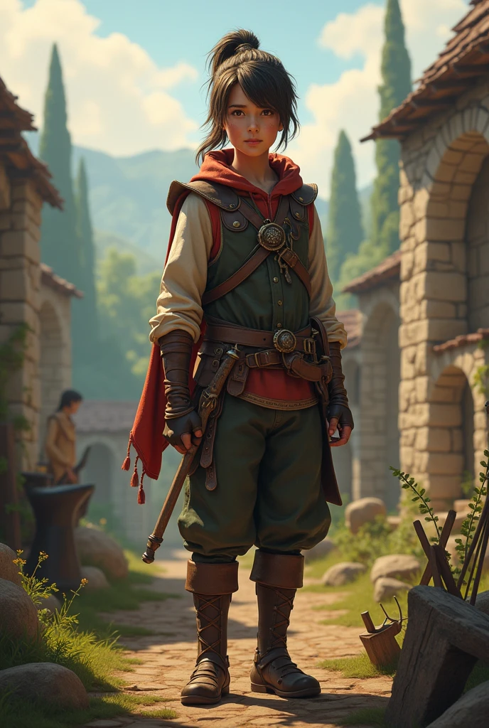 -yeld adturous video game character who dabbles in blacksmithing and dressage
