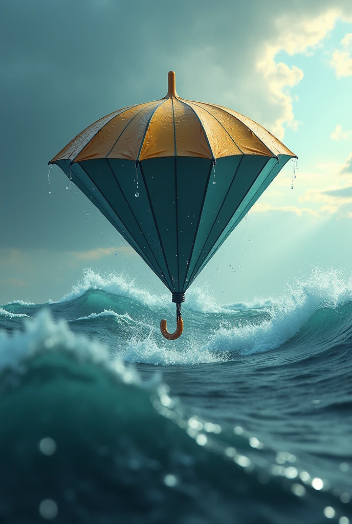 an upside-down umbrella being like a lifeboat