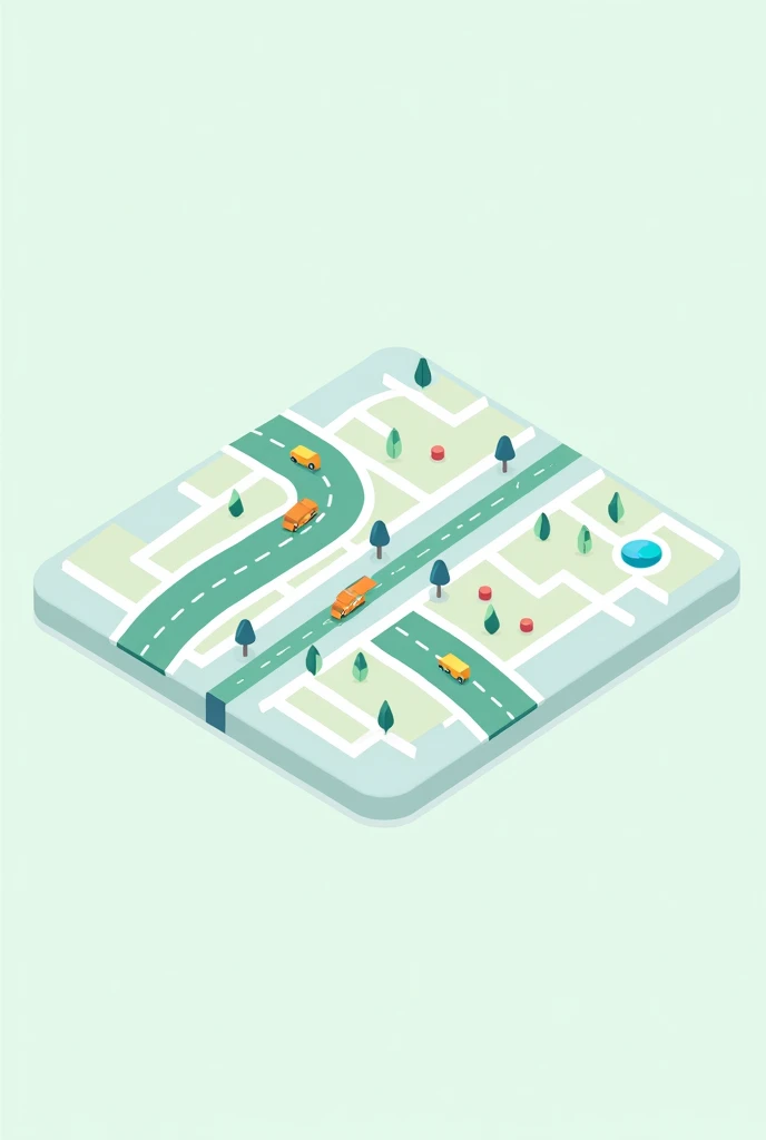 a real-time map, with the illustration similar to the waze interface. Quite intuitive and easy to understand, friendly and minimalist. The type of illustration that is 2D, nothing in 3D, without being inside a device. No location points or cars, just the map.
