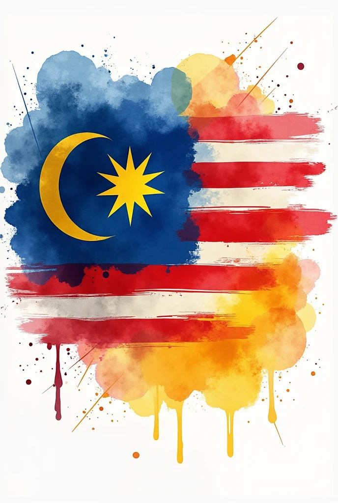 What to add in malaysia merdeka poster creative watercolor version
