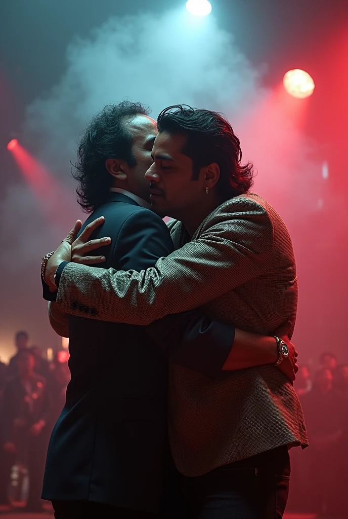 Diomedes Diaz hugging Michael Jackson
