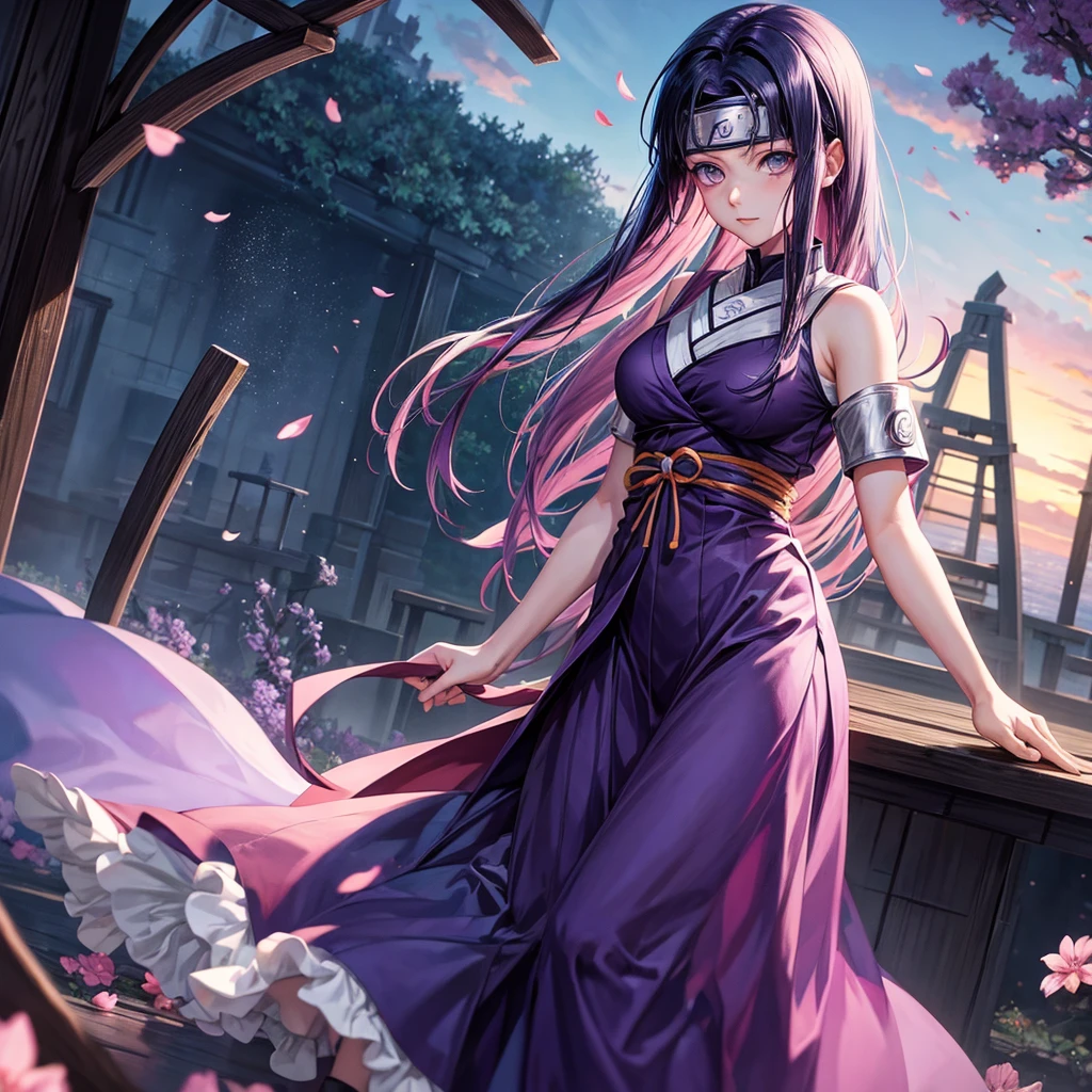 Naruto Anime Hinata HYUGA Beautiful Picture With purple dress. 