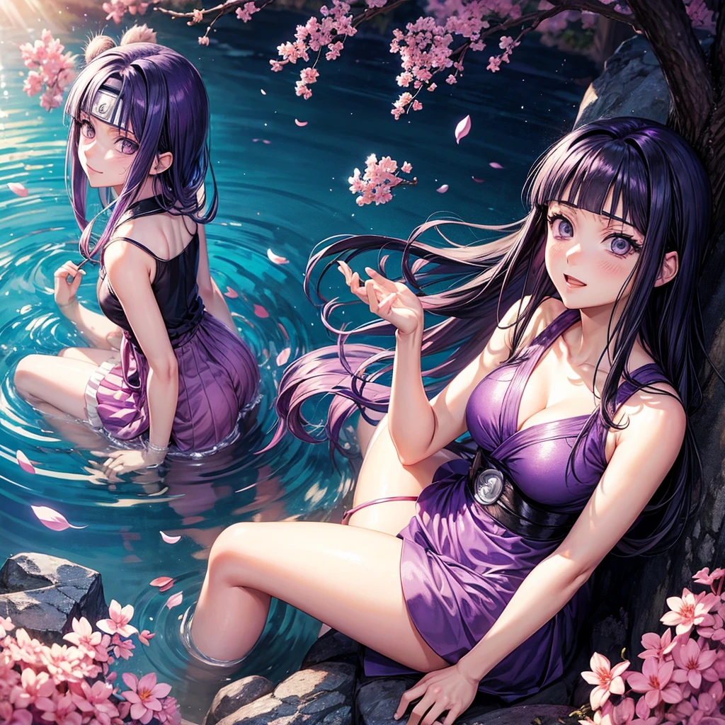 Naruto Anime Hinata HYUGA Beautiful Picture With purple dress.