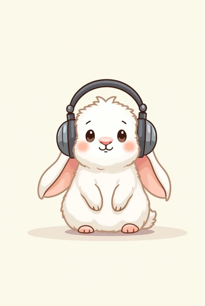 A BUNNY WITH HEADPHONES ON HIS HEAD 
