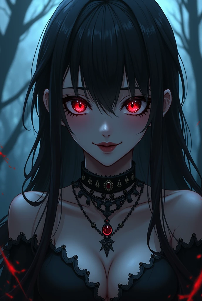An evil looking anime girl