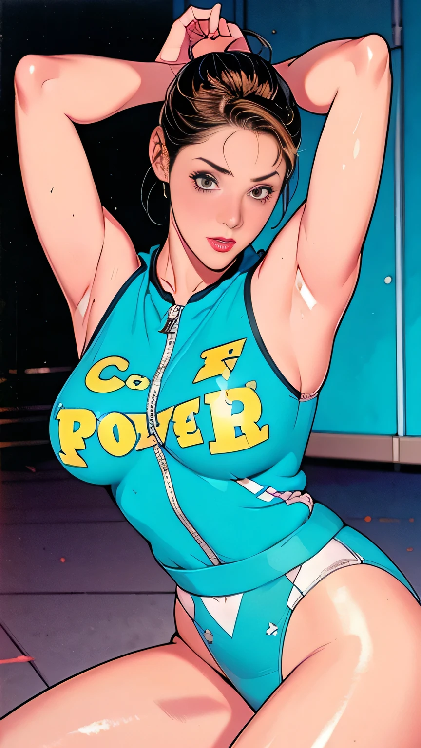 20 year old girl、In the school gym, sexy Riverdale High School cheerleader outfit with blue and gold pom poms, Mid-chest, Glowing Skin, Dramatic lighting, pin upスタイル, sexy, surprised, , colorful , masterpiece, Illustrated, Glowing Skin, Detailed face, Mid-chest. Toned body. Blonde, An illustration:Zoe Mozart, pin up art byZoe Mozert, ヴィンテージpin up, Illustrated by Zoe Mozert, girl pin up, pin up girl, pin upポスターガール, pin upガール, pin up, pin upガール, Detailed face, Fine hand, Leg details,
information