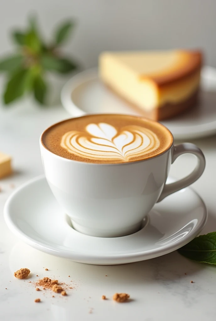 Cheesecake latte white cup