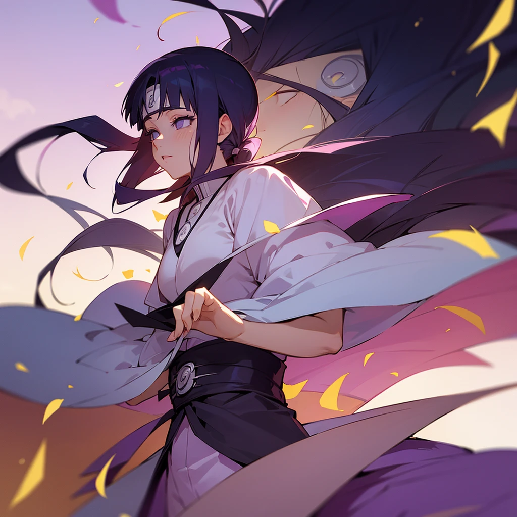 Naruto Anime Hinata HYUGA Beautiful Picture With purple and white dress.
