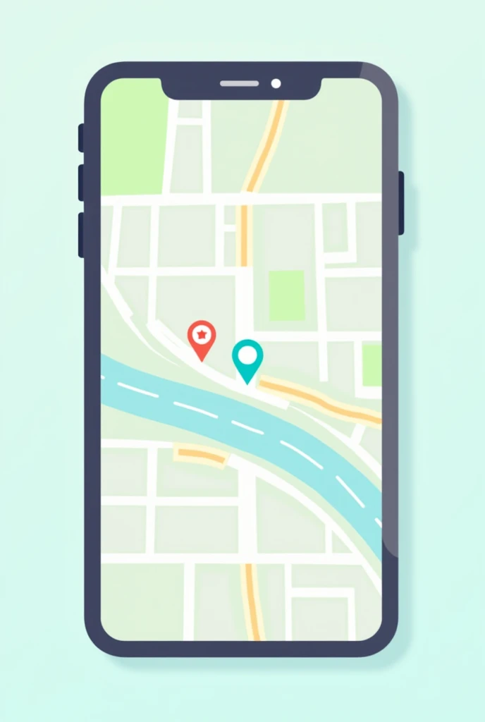 a real-time map, with the illustration similar to the waze interface. Quite intuitive and easy to understand, friendly and minimalist. The type of illustration that is 2D, nothing in 3D, without being inside a device. No location points or cars, just the map. 