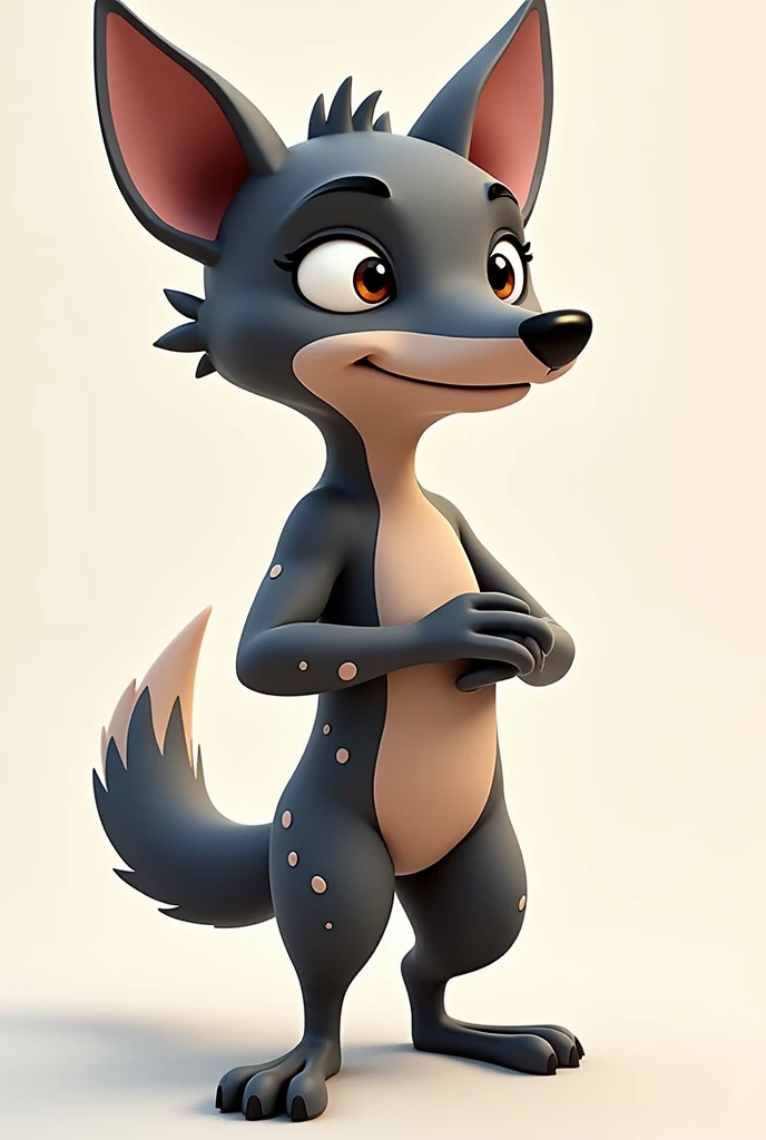 "Create a 2D animated mascot design for the Pan American Games 2024, inspired by Milco from Lima 2019, but based on a Peruvian Hairless Dog. The design should be in a sketch style, resembling a hand-drawn vector illustration, with simple lines, no detailed shading, and no realistic 3D elements. The mascot should have smooth, black or grayish skin with spots, no hair, and an expressive face with minimal detail. Incorporate subtle Peruvian cultural motifs to emphasize its origins. Keep the design clean and bold, focusing on strong, recognizable shapes rather than intricate details."
