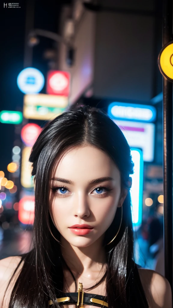 Photo of a Japanese female android in her mid-twenties made from glossy white and silver translucent glass and plastic, Geisha makeup and hairstyle, Silver-colored metal internals, Dynamic pose, Flowing organic structure, Shiny gold circuit, colorful Neon Trim, Glowing Circuit, Neon Trim, Depth of Field Focus F/2.8, art:H.R. Giger, Greg Rutowski