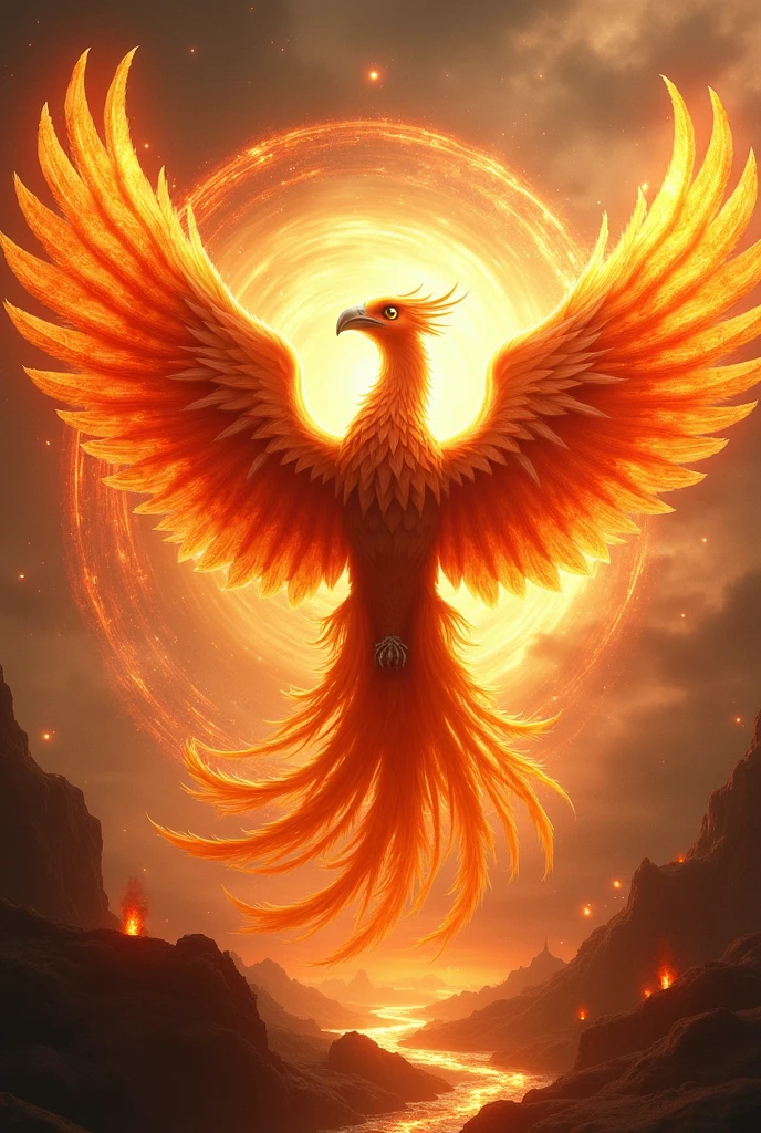 Phoenix, reborn,demonstrating strength and wisdom 