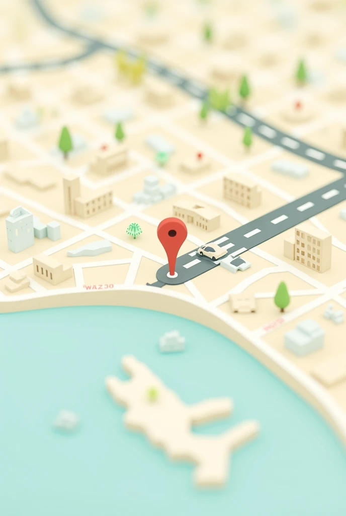 a real-time map, with the illustration similar to the waze interface. Quite intuitive and easy to understand, friendly and minimalist. The type of illustration that is 2D, nothing in 3D, without being inside a device, just the art of the map. No location points or cars, just the map.