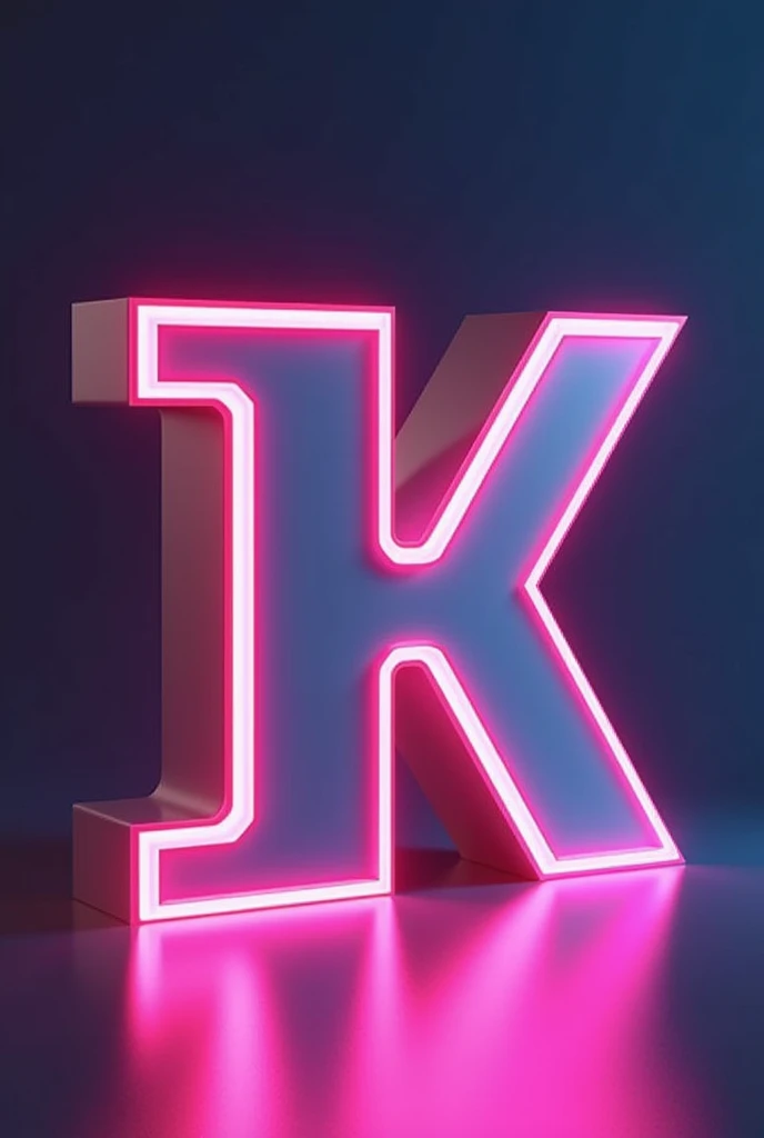 Letters 'R' and 'K' in capital both together but not combined in a cool font, 3d, glowing borders of letters in neon colours, it should look really very cool