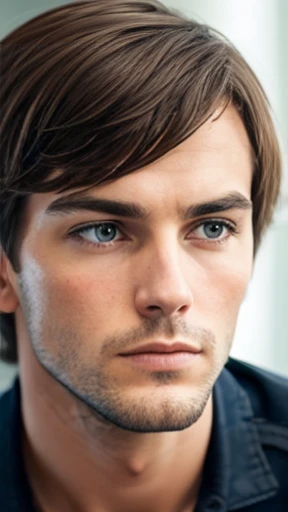 A young German man focus on face