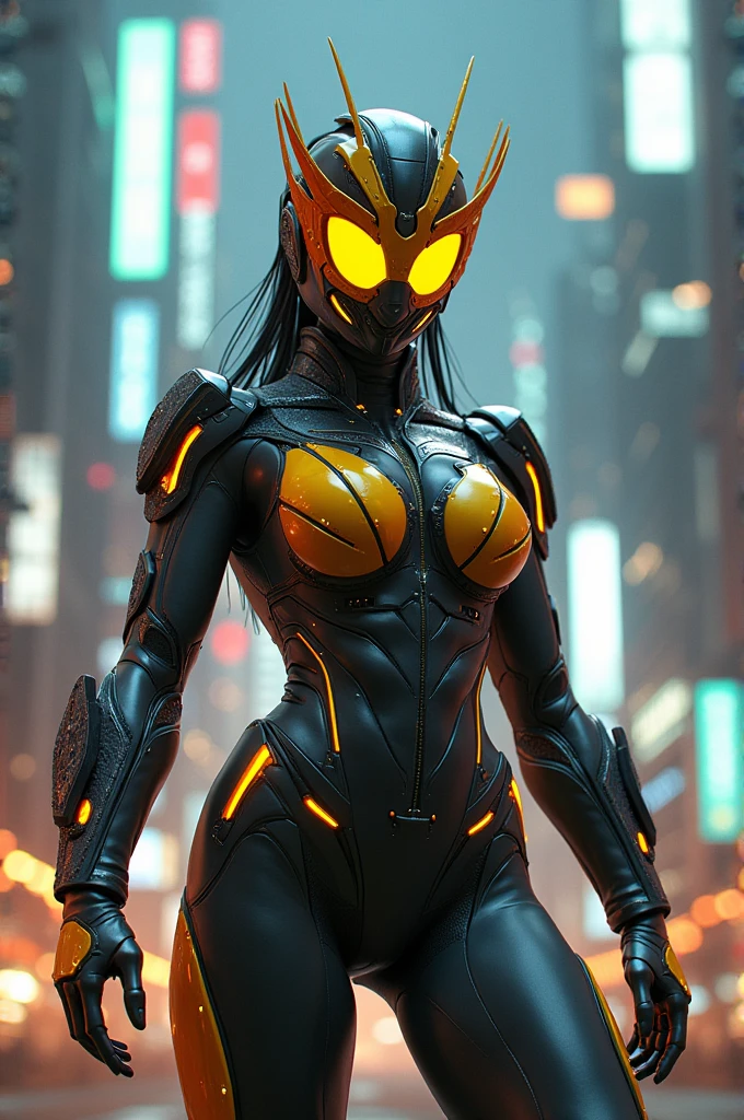 bee , kamen rider , cyberpunk , women
