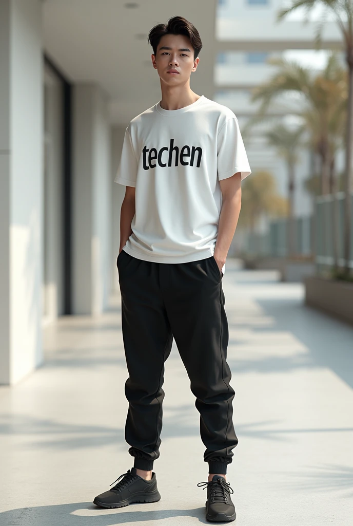 T-shirts and pants WITH TECHEN WRITTEN