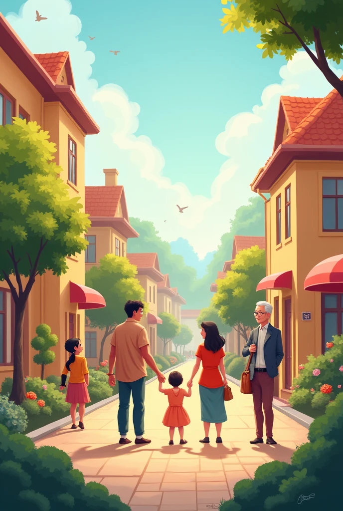 create an image with the theme : Family and society environment