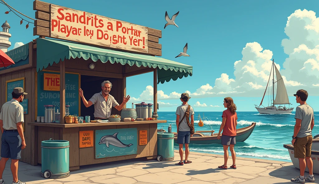A person selling dolphins at bargain prices