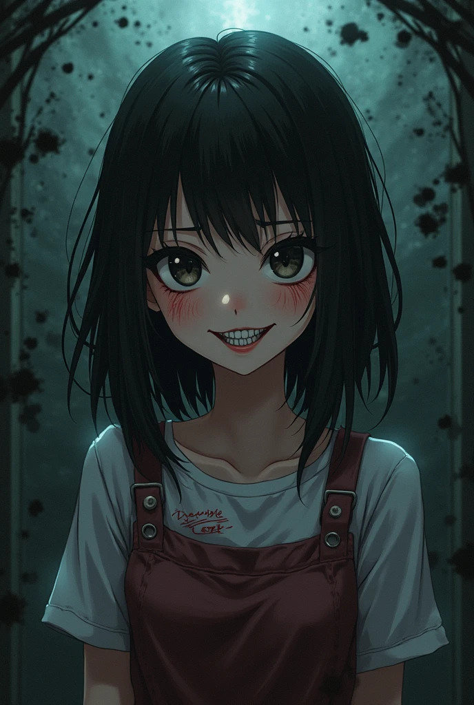 Corrupted little anime girl smirking