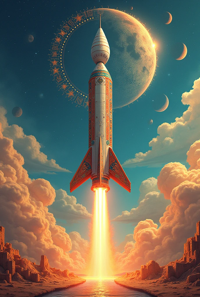 Rocket drawing combined with Indian and Israel 