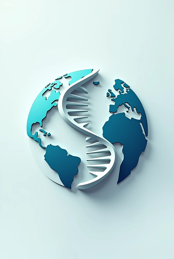 CREATE DNA WORLD LOGO in the shape of the globe