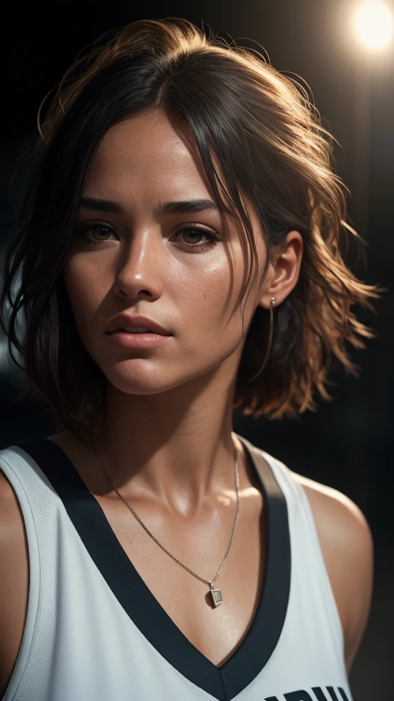beautiful mature college girl, wearing basketball outfit, in basketball court, slim, ,, photorealistic, photo, masterpiece, realistic, realism, photorealism, high contrast, photorealistic digital art trending on Artstation 8k HD high definition detailed realistic, detailed, skin texture, hyper detailed, realistic skin texture, armature, best quality, ultra high res, (photorealistic:1.4),, high resolution, detailed, raw photo, sharp re, by lee jeffries nikon d850 film stock photograph 4 kodak portra 400 camera f1.6 lens rich colors hyper realistic lifelike texture dramatic lighting unrealengine trending on artstation cinestill 800,