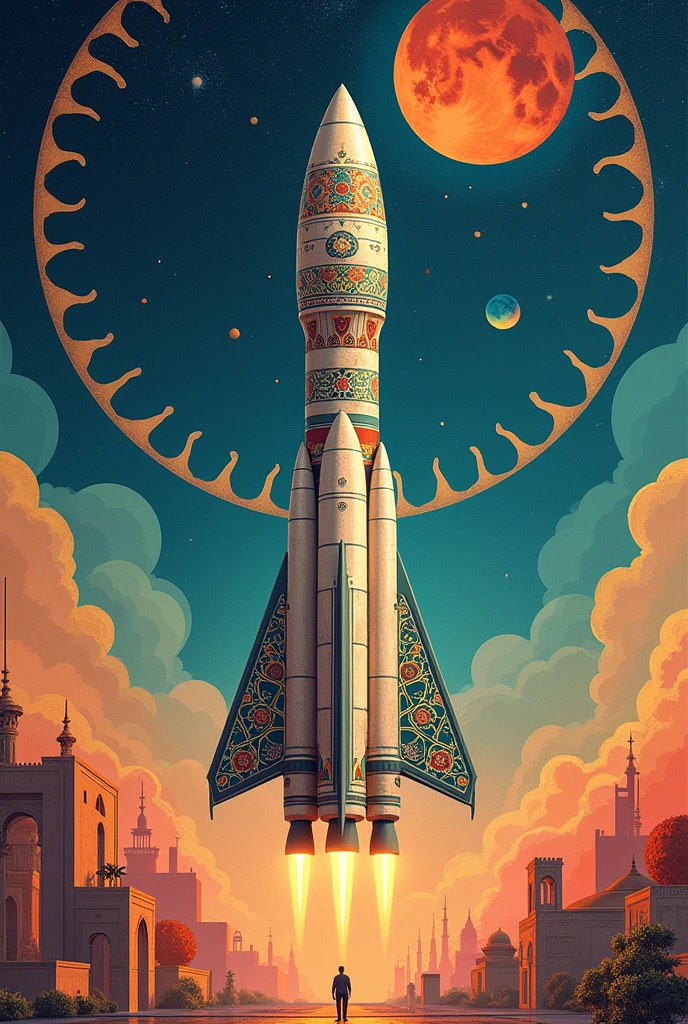 Rocket drawing combined with Indian and Israel 