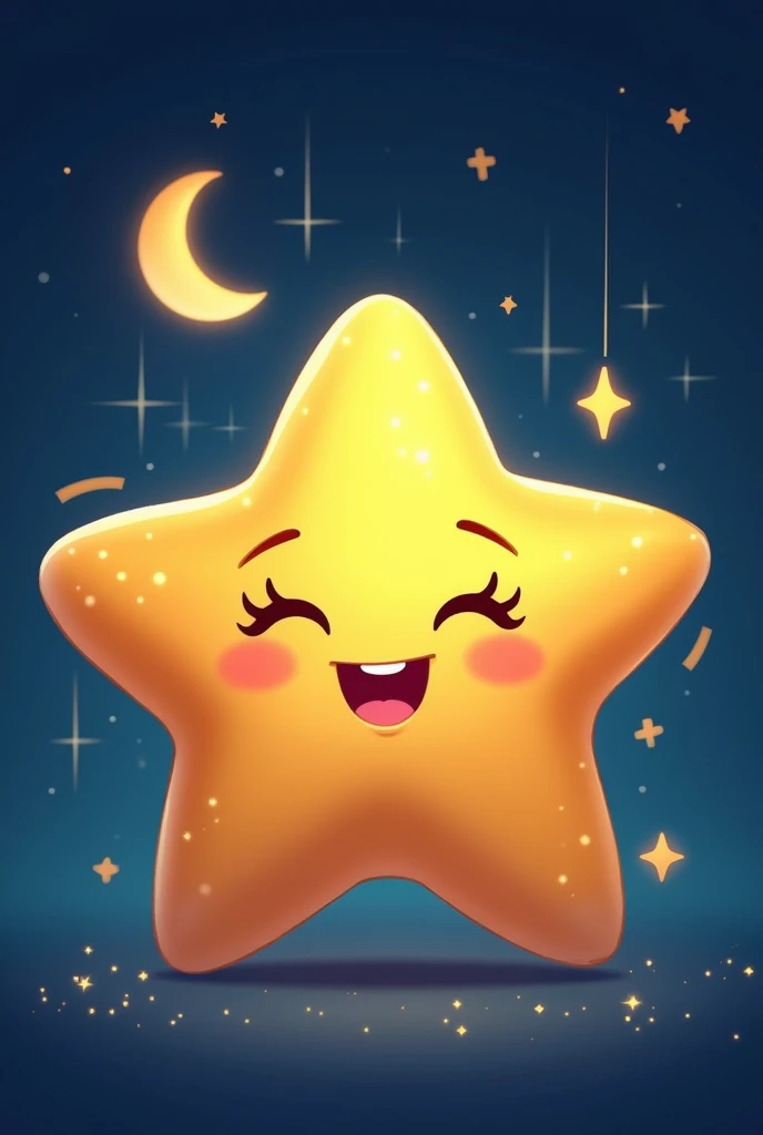 Make a star with a cute smile 

