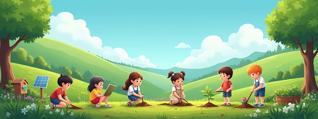 Children taking care of planet Earth