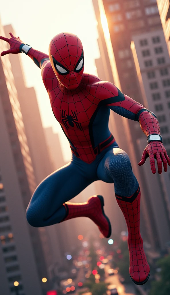 super hero spiderman, Very detailed, unreal engine 5, extremely detailed, Octane rendering, Hyper realistic, Hyper realistic, cinematic mode, incredibly detailed, 3ds max + V rays, sequence of images of something or someone in motion + with dynamic pose, sequence of images of something or someone in motion, + cinematic shot + photos taken by arri + incredibly detailed, Sharpen, Details + Professional lighting, Photography lighting + 50mm, 80mm, 100m + light room gallery + photos from behance + unpack + contrast